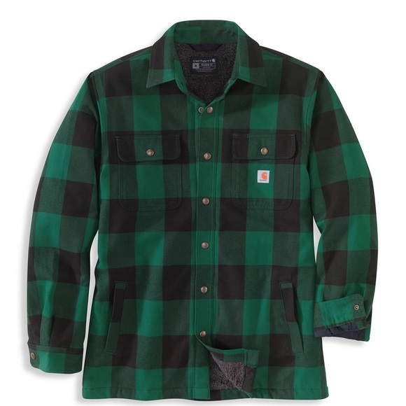 Carhartt Heavyweight Relaxed Fit Flannel Sherpa-lined shirt jacket | shirtjac - Picture 1 of 4